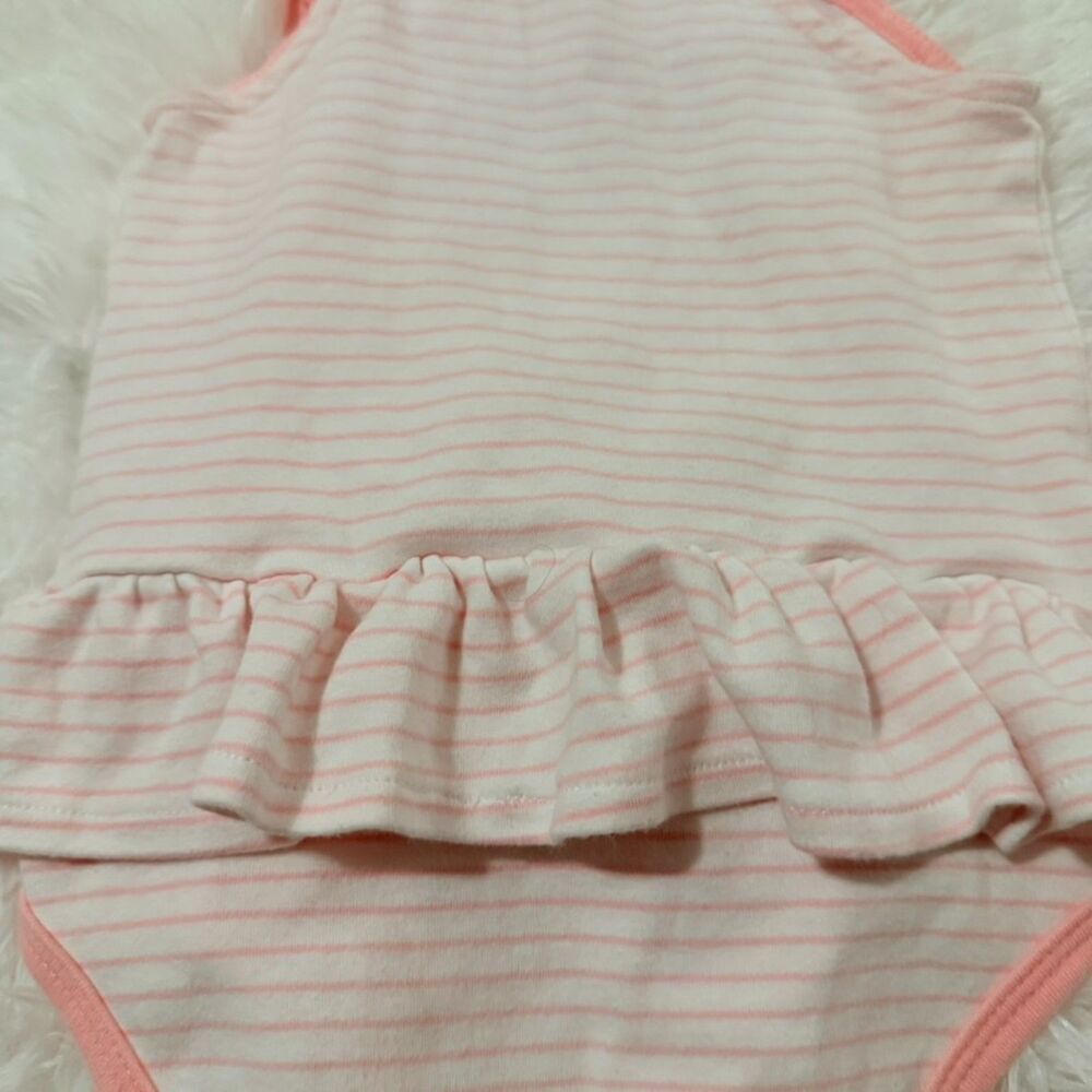 Pink Mermaid Baby Romper Dress Charleston SC 6-12M Striped Ruffle Outfit - Picture 6 of 7